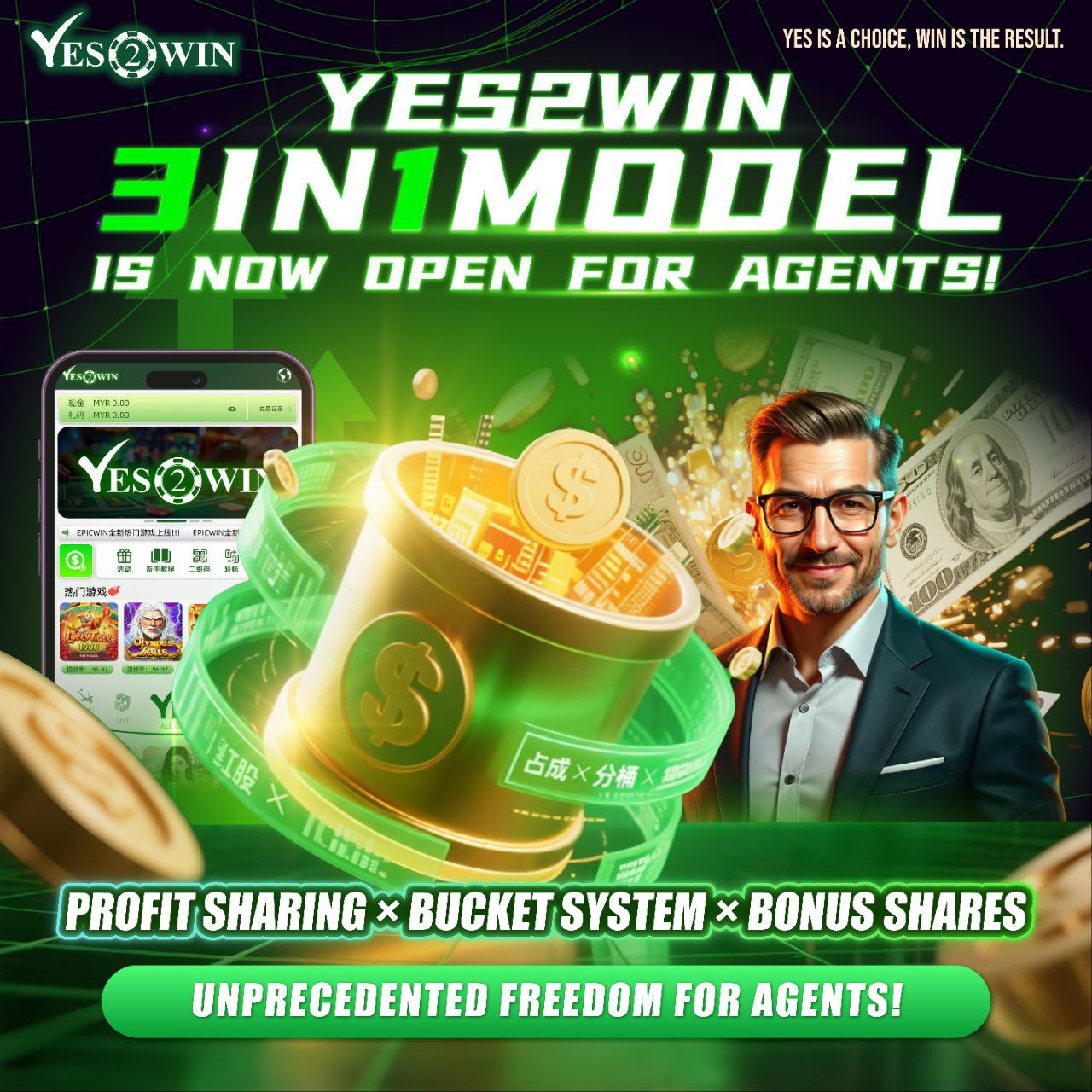 yes2win agent and affiliate video